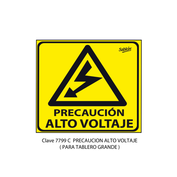 SENAL DE PRECAUCION ALTO VOLTAJE PARA TABLERO GRANDE 7799 C